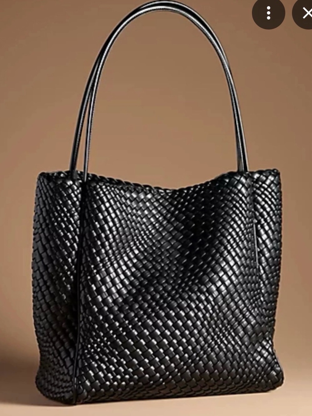 NWT Anthropologie Woven Hollace  Large Tote Black